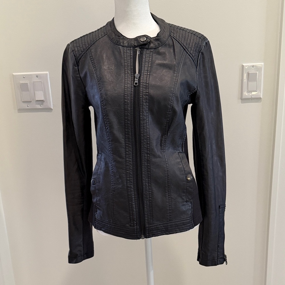 Women's Grey blue moto Jacket
